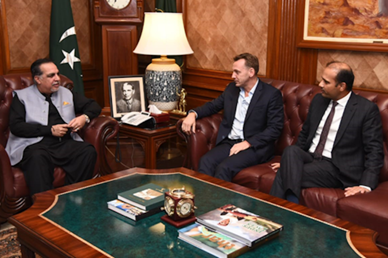 Andrew James Dawes, ICTSI Senior Vice President and Regional Head of Asia Pacific (center) and Khurram Aziz Khan, Pakistan International Container Terminal (PICT) Chief Executive Officer (right), recently met with Governor Imran Ismail of Pakistan’s Sindh province. ICTSI and PICT reaffirmed their support to emerging development projects in the region, expected to benefit the Port of Karachi’s hinterland and stakeholder communities.