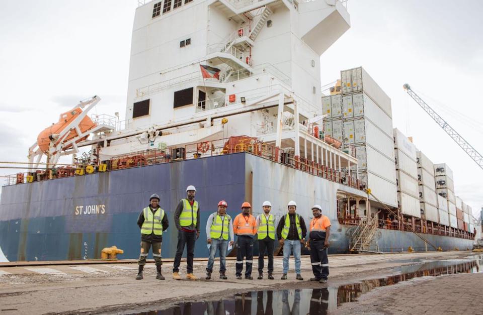 Inchcape liner operations in Maputo, Mozambique