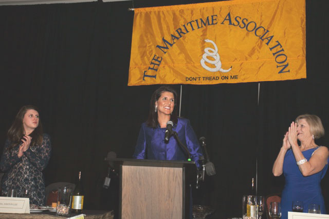 Governor Haley accepts the Christopher Gadsden Award