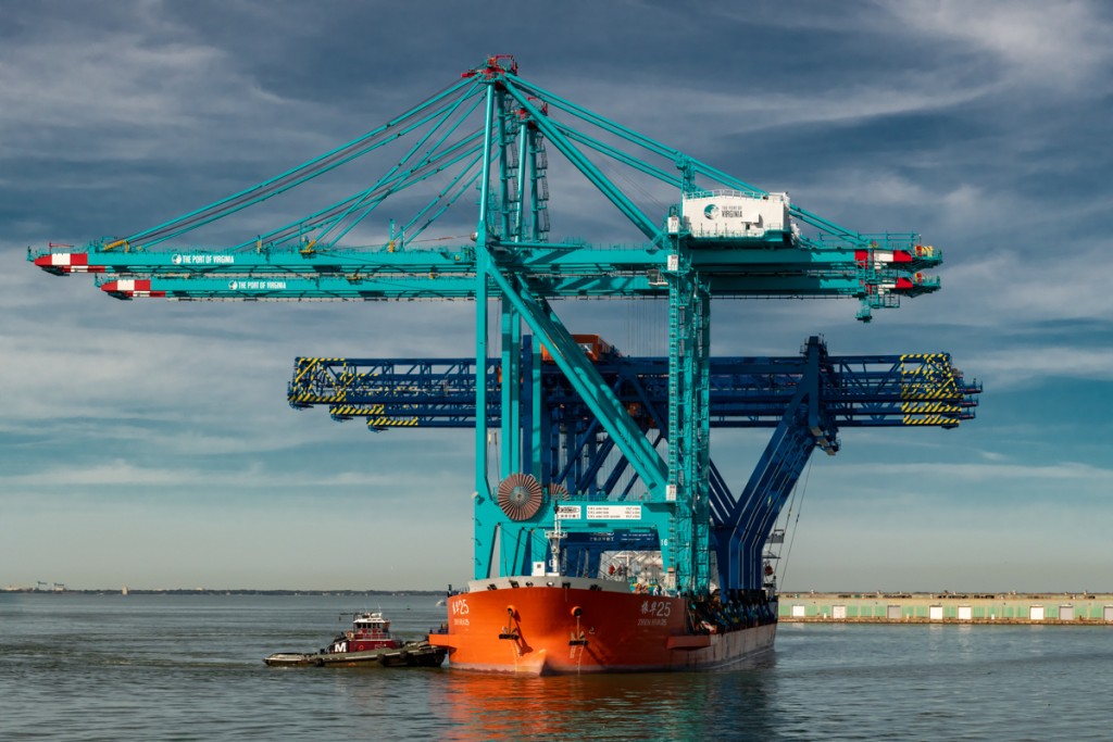 The largest of their kind in the United States, these cranes will be able to accommodate ultra-large container vessels, or ULCVs, that make regular stops in Virginia and even higher-volume ships of the future.