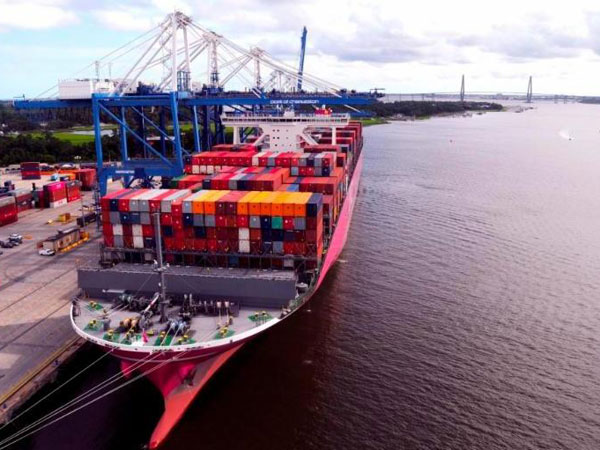 SCPA welcomed the maiden call of the Ocean Network Express (ONE) Stork at the Wando Welch Terminal on July 29.