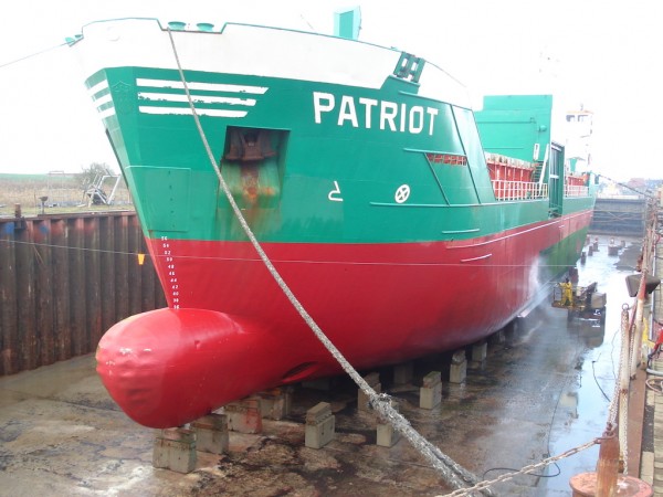 The 3000dwt general cargo vessel Patriot was coated with Ecospeed in 2005