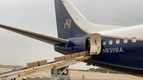 Boeing being loaded in China