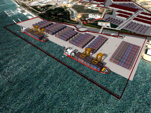 Plans for an 800metre quay to berth two Panamax vessels at the Blue Atlantic site in the Mitrena Industrial Zone, Setubal Harbour.