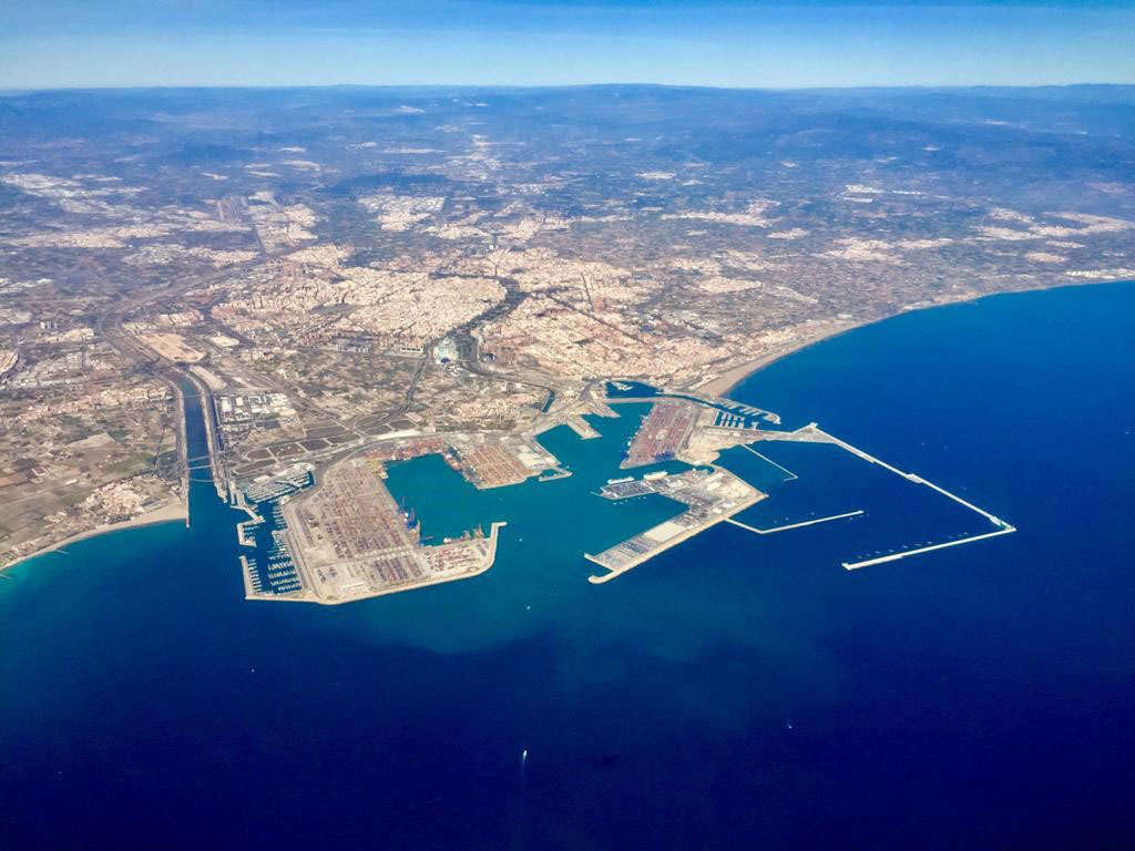 Aerial view of the Port of Valencia