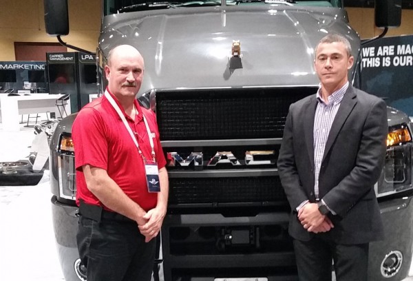 John Hurd, AVP Strategic Partnerships at WyoTech, and Matt Flynn Director, Competence Development at Volvo Trucks, at UPTIME 2017 in Orlando Florida.