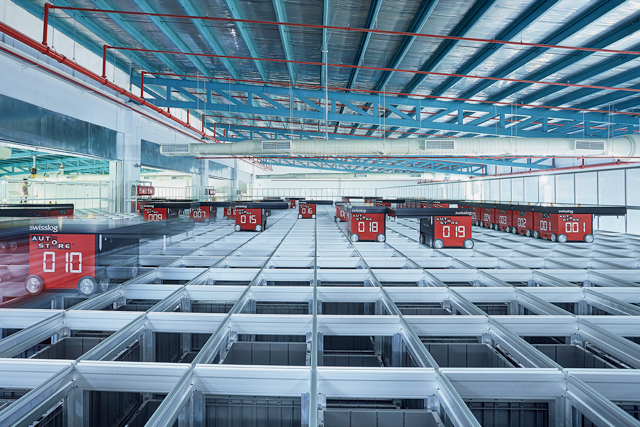 The Autostore system, from Swisslog, is helping Yusen Logistics optimize storage space in its Tuas, Singapore warehouse.