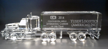 Yusen Logistics receives Intermodal Carrier of the Year award from Continental Mills