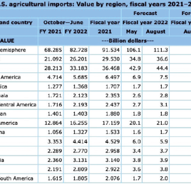Latin American fresh produce exports to US rising