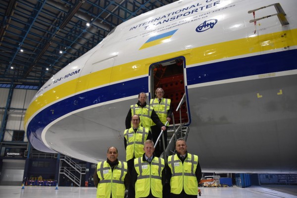 Front Row (Left to Right): Martin Banns, Commercial Executive, Paul Bingley, Commercial Manager, and Martin Griffiths, Commercial Manager, all ANTONOV Airlines 