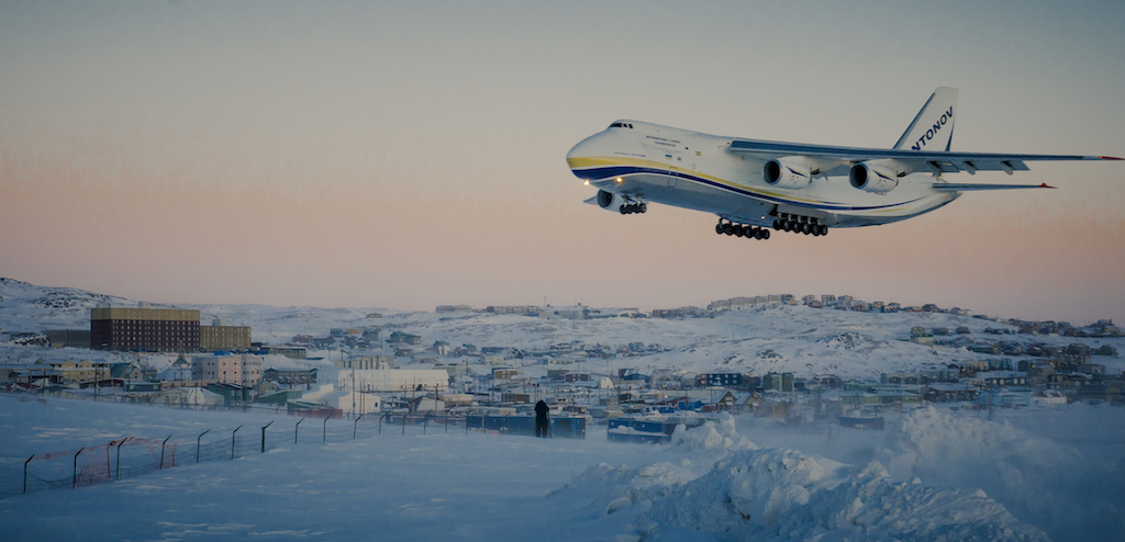 The AN-124 landing in Iqaluit, Canada - Photo Courtesy of Caleb Little