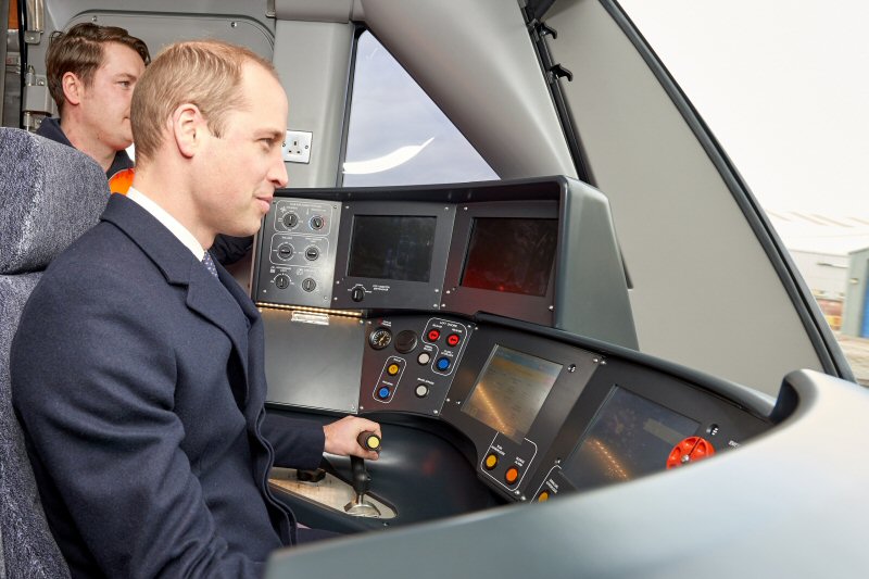 HRH Duke of Cambridge, test drove a train and met employees during official visit to Bombardier's Derby manufacturing site