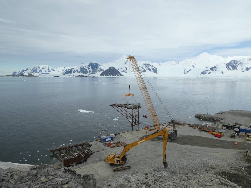 The beam is being used for wharf modernization at British Antarctic Survey’s Rothera Research Station.