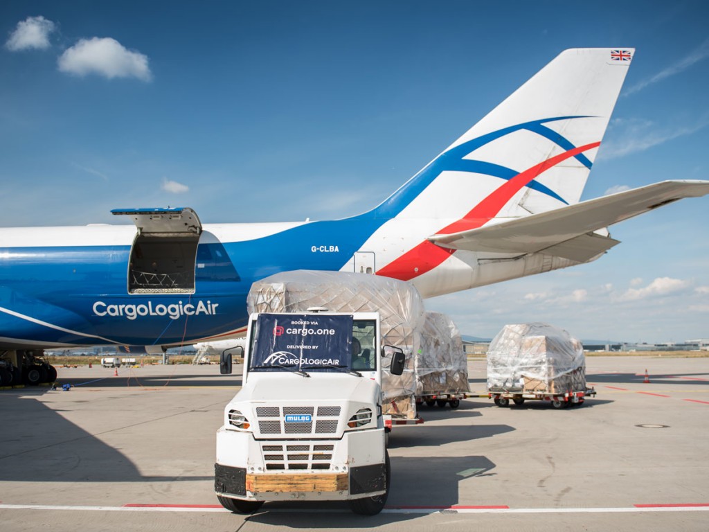 CargoLogicAir freighter at Frankfurt Airport