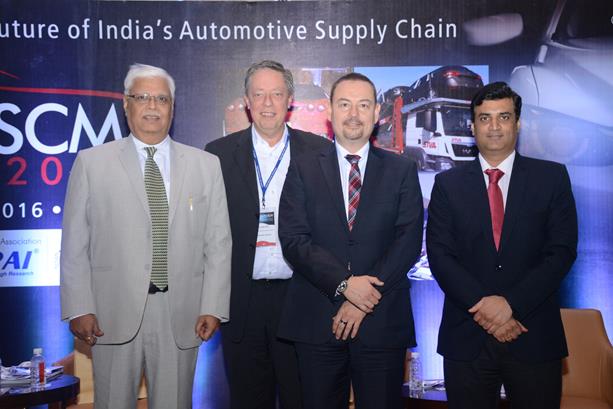 From left to right: Shailendra Goswami (Chairman and Managing Director, Pushkaraj Group), Roland Weil (Vice President Sales Cargo, Fraport AG), Dirk Schusdziara (Senior Vice President Cargo, Fraport AG) and Rahul Nangare (IRS, Additional Commissioner of Customs, Jawaharlal Nehru Custom House, Nhava Sheva) 