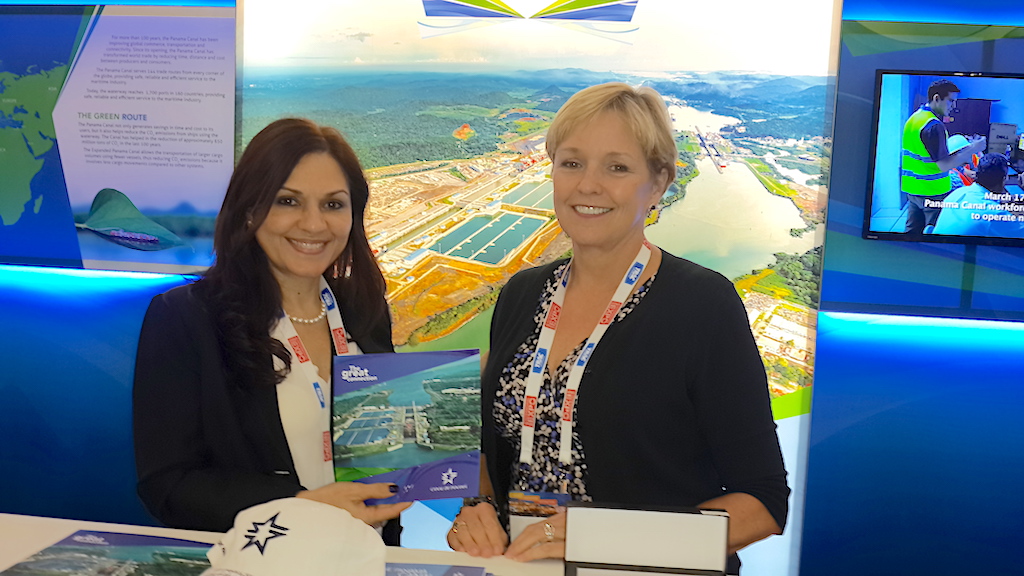 Left: Anelida Garrido, Liner Services Specialist, Panama canal Authority Right: Lisa Lindgren, Business Development Manager, OpticalLock
