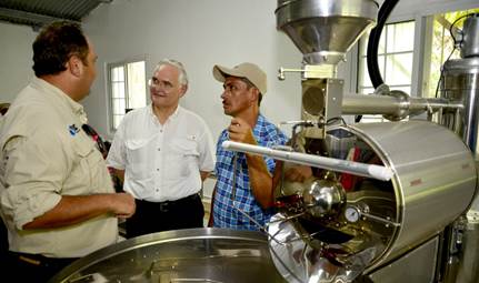 Administrator Jorge L. Quijano toured the new coffee processing plant last week