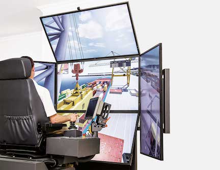  Mobile harbour crane and ship crane simulation on one simulator