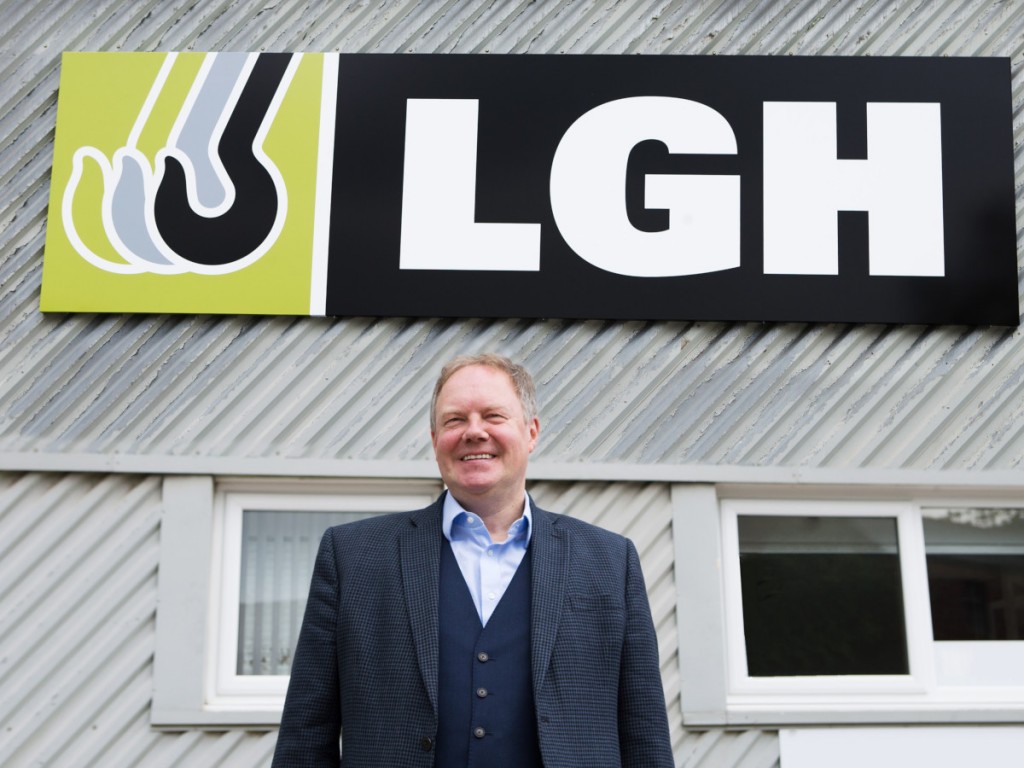 Pictured under the new logo is Ian Parkinson, LGH group chairman.