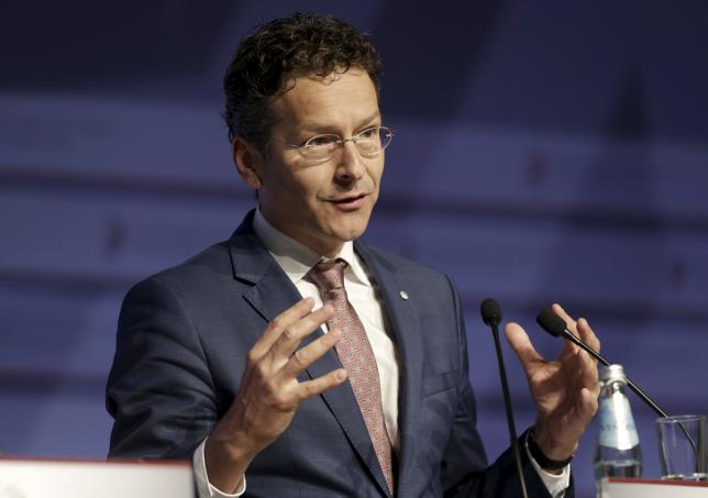Minister of Finance of Netherlands and President of the Europgroup Jeroen Dijsselbloem gestures at a news conference during an informal meeting of Ministers for Economic and Financial Affairs (ECOFIN) in Riga, Latvia, April 24, 2015. 