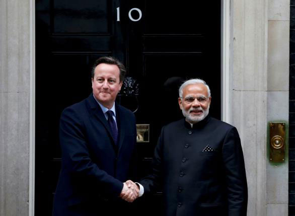 India's Prime Minister Narendra Modi's is greeted by Britain's Prime Minister David Cameron outside 10 Downing Street, in London, November 12, 2015. Reuters/Peter Nicholls Read more at Reutershttp://www.reuters.com/article/2015/11/12/us-britain-india-idUSKCN0T103120151112#IwjGGK1jy5jkTe2f.99