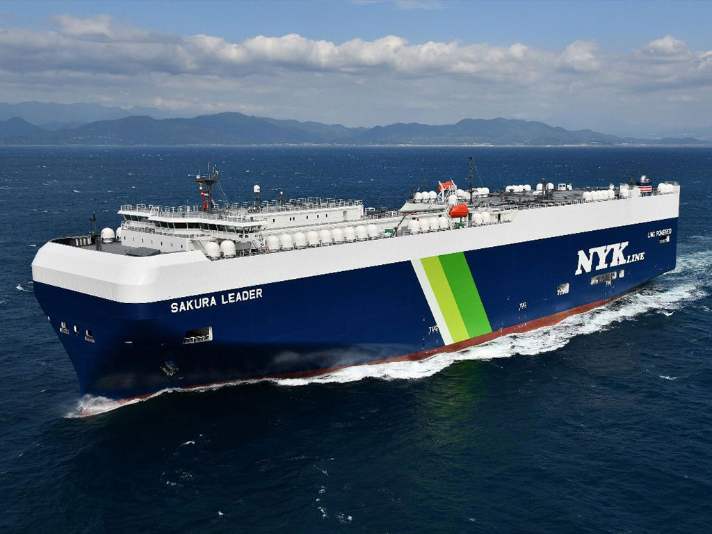 NYK Line's first deep-sea LNG-fuelled PCTC, SAKURA LEADER