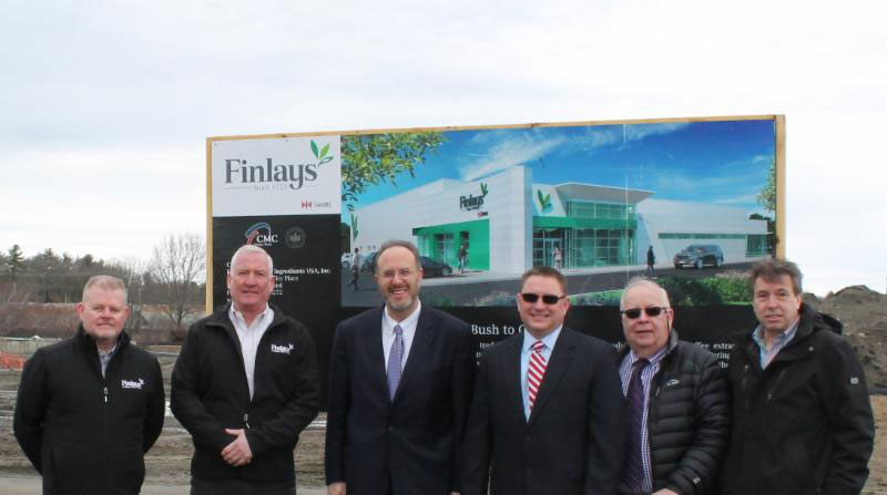 Left to Right: Nigel McGinn and Steve Olyha of Finlays, Sec. Stefan Pryor, QDC's Steven King, Richard Welch, Kevin Maloney
