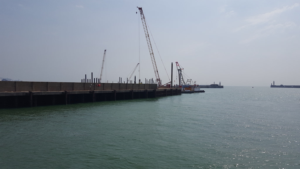 Work is underway at the Dover Western Docks Revival project in Kent, UK.