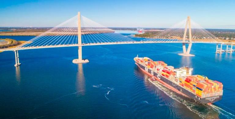 SC Ports Authority had the highest December container volume in its history and achieved consecutive calendar years of record growth, with 2.2 million TEUs handled in 2017. (courtesy of SkyView Aerial Solutions LLC)