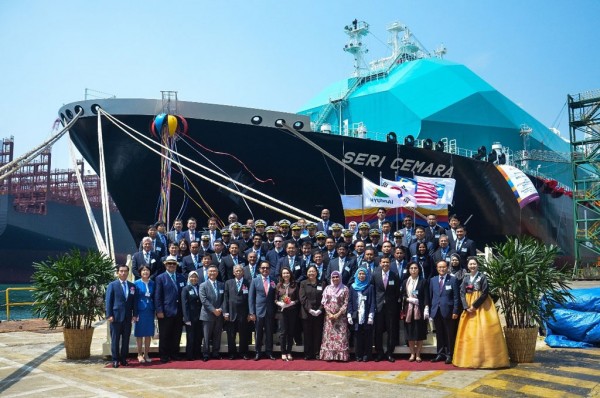 The Naming and Delivery Ceremony of Seri Cemara at the HHI Shipyard in Ulsan, South Korea