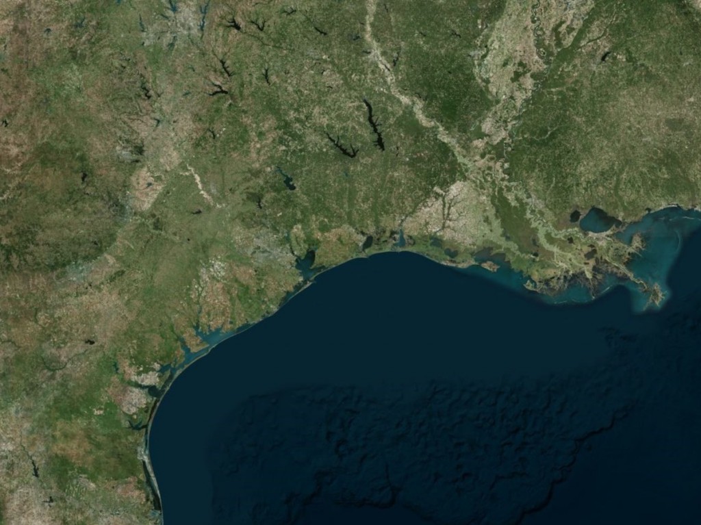 Texas and Louisiana aerial (Bing Maps)