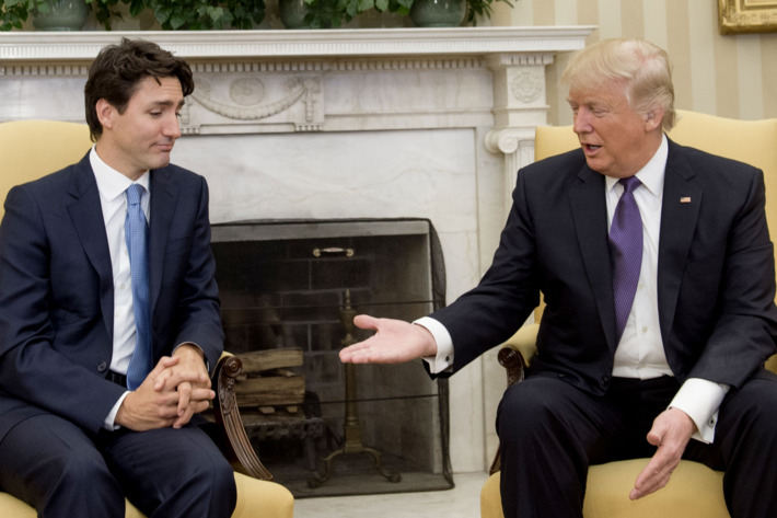 Canada’s Prime Minister Justin Trudeau at a news conference with U.S. President Donald Trump