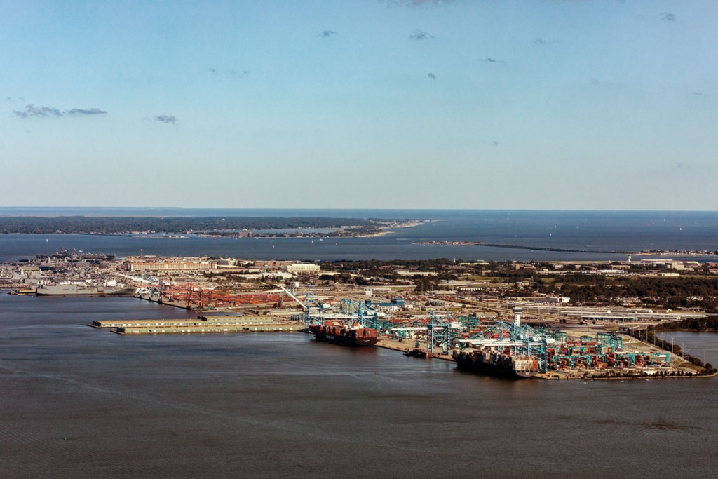 Served by 14 super-post-Panamax cranes, The Port of Virginia’s 567-acre Norfolk International Terminals is now providing a gateway for containers destined for the U.S. West Coast.